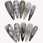 Grey Purple Liquid Silver Cyberpunk