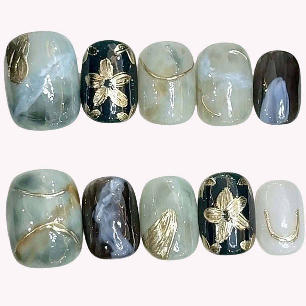 Ocean Blue Gold Flake Forest