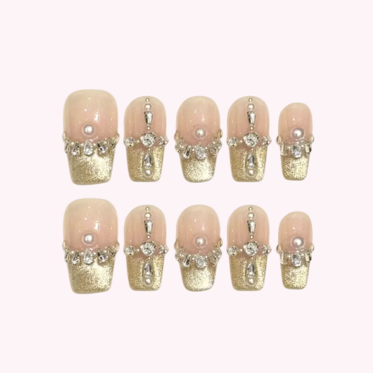 Blush & Gold French Sparkle